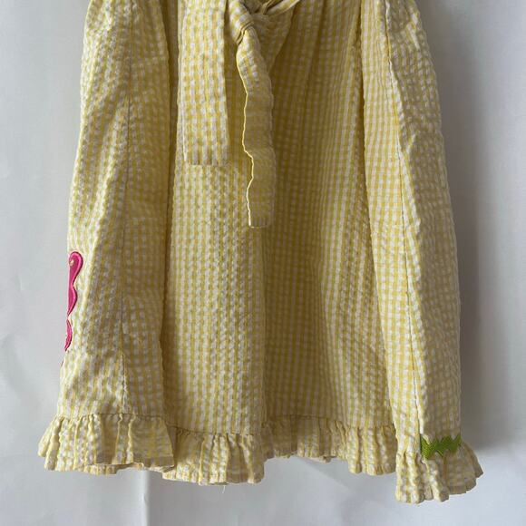 Emily Rose Yellow Gingham Butterfly Sundress Girls Size 5 Ruffle Bow Summer - Picture 8 of 12